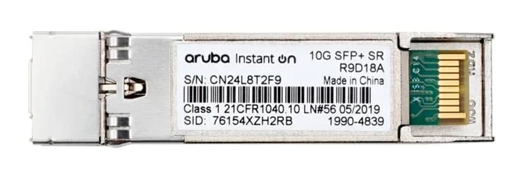 Aruba Instant On 10G SFP+ LC SR Transceiver — 300m OM3 Multimode (R9D18A)