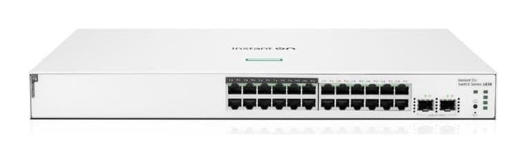 Aruba Instant On 1830 24G 12p Class4 PoE 2SFP 195W Switch — 24× Gigabit (12 PoE), 2× 1G SFP (JL813A)