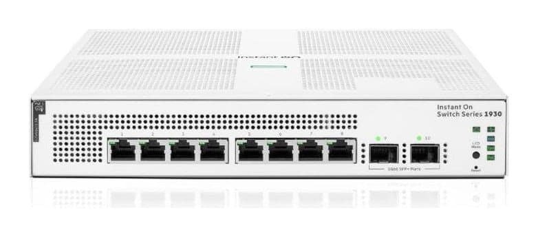 Aruba Instant On 1930 8G Class4 PoE 2SFP 124W Switch — 8× Gigabit PoE, 2× 1G SFP (JL681A)