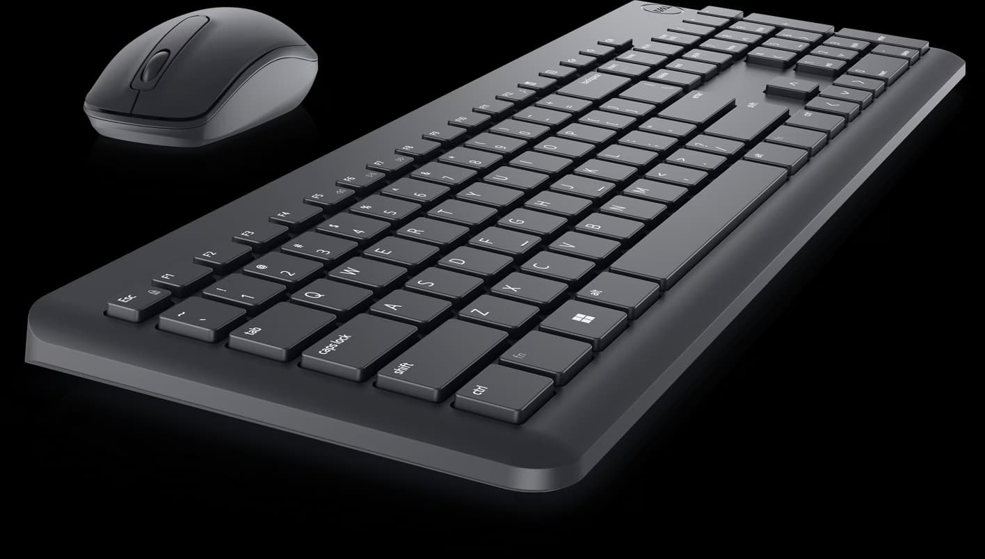 Dell Wireless Keyboard & Mouse Combo KM3322W — 2.4GHz, Multimedia Keys + Number Pad, Arabic/English (580-AKFX)