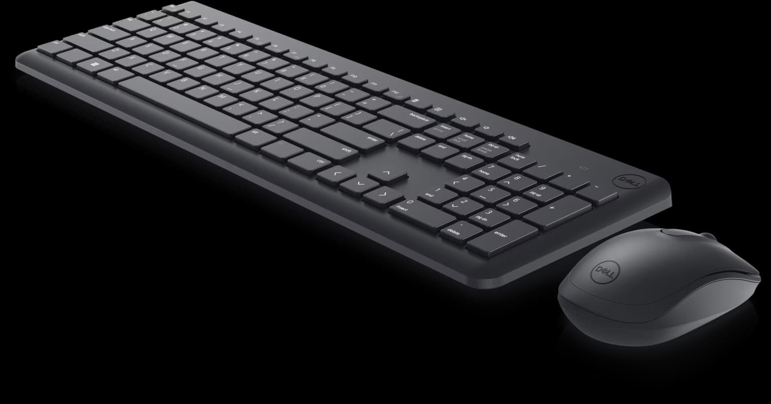Dell Wireless Keyboard & Mouse Combo KM3322W — 2.4GHz, Multimedia Keys + Number Pad, Arabic/English (580-AKFX)