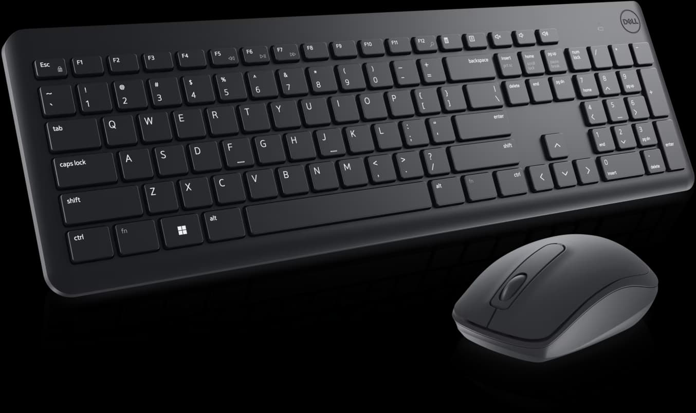 Dell Wireless Keyboard & Mouse Combo KM3322W — 2.4GHz, Multimedia Keys + Number Pad, Arabic/English (580-AKFX)