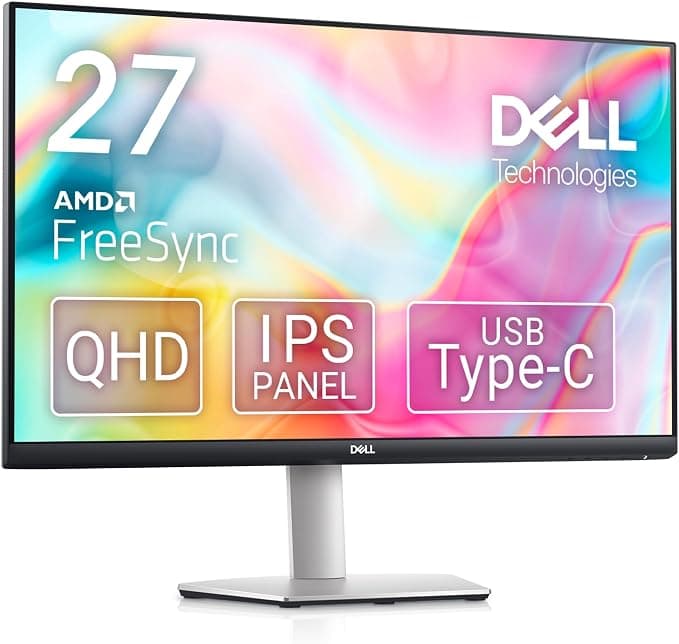 Dell 27 Plus QHD USB-C Monitor — S2722DC, 27" QHD (2560×1440) IPS, 75Hz, USB-C 65W, White