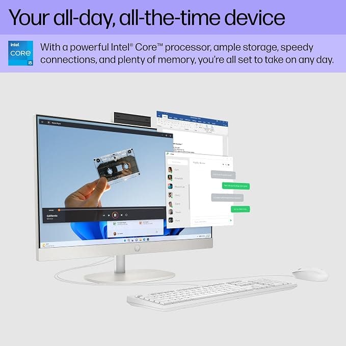 HP All-in-One 24-cr0308nh — Core i5-1334U, 8GB, 512GB SSD, Non-Touch, FreeDOS, Black (B73T9EA)