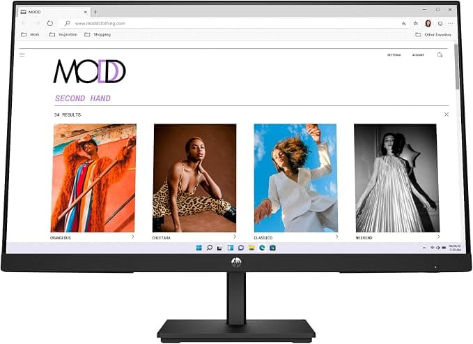 HP V24i G5 Monitor — 23.8" FHD (1920×1080) IPS, 75Hz, HDMI + DP + VGA, Black (65P58AS)