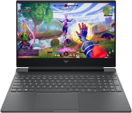 HP Victus 15 Gaming Laptop — 15.6" FHD 144Hz IPS, Intel Core i5-14450HX, 24GB DDR5, 512GB SSD, GeForce RTX 3050 6GB, Windows 11, Mica Silver (Fa2303/15tx)