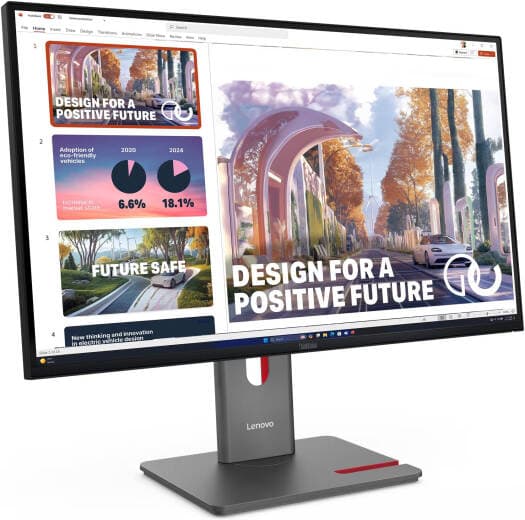 Lenovo ThinkVision P27QD-40 Monitor — 27" QHD (2560×1440) IPS, 120Hz, USB-C 140W, 2.5GbE, KVM (64B3GAT2UK)