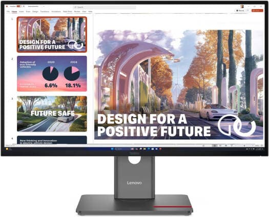 Lenovo ThinkVision P27QD-40 Monitor — 27" QHD (2560×1440) IPS, 120Hz, USB-C 140W, 2.5GbE, KVM (64B3GAT2UK)