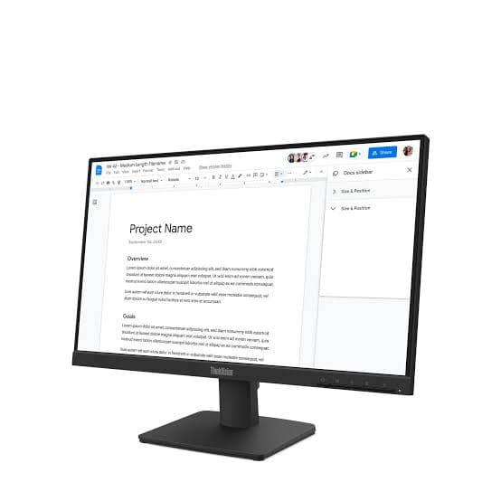 Lenovo ThinkVision S22-4e Monitor — 21.5" FHD (1920×1080) IPS, 100Hz (64CBKAT6UK)