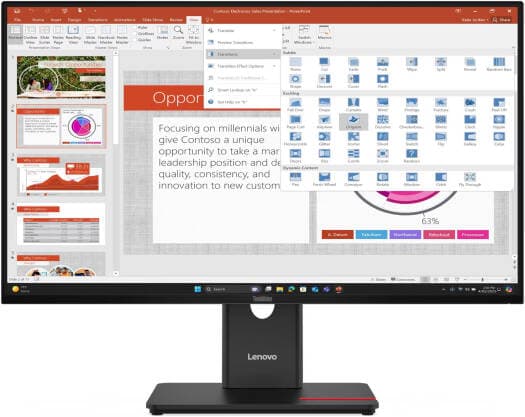 Lenovo ThinkVision T27-40 Monitor — 27" FHD (1920×1080) IPS, 120Hz, USB-C, USB hub, height-adjustable (64A5MAT6UK)