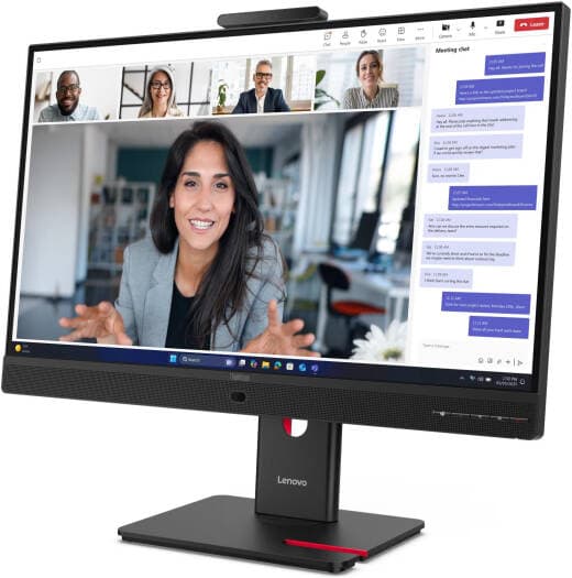 Lenovo ThinkVision T27QD-4V Monitor — 27" QHD IPS, 120Hz, USB-C 100W, Ethernet, Webcam, Speakers (64B8UAT1UK)