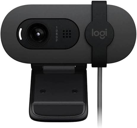 Logitech Brio 105 Business Webcam — Full HD 1080p, Auto Light Balance, Privacy Shutter (960-001592)