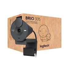 Logitech Brio 305 Business Webcam — Full HD 1080p, Auto Light Correction, USB-C, Privacy Shutter, Graphite (960-001469)