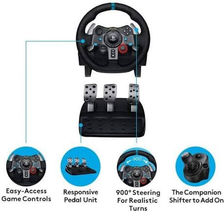 Logitech G29 Driving Force Racing Wheel & Pedals — Dual-motor Force Feedback, 900°, PlayStation/PC (941-000113)