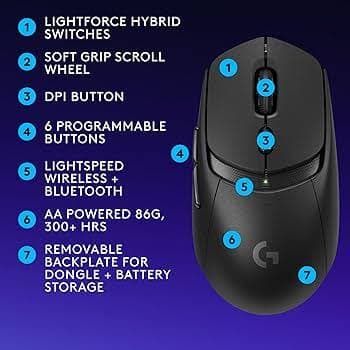 Logitech G309 Lightspeed Wireless Gaming Mouse — HERO 25K, LIGHTFORCE Switches, POWERPLAY (910-007200)