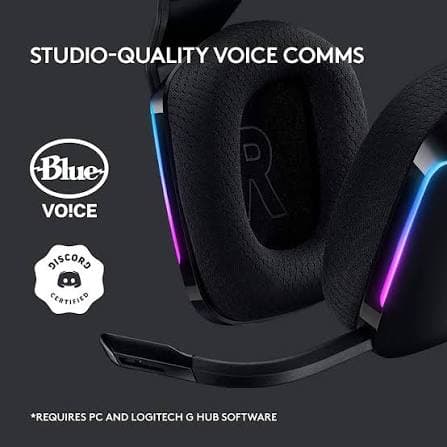 Logitech G733 Lightspeed Wireless Gaming Headset — 40mm Pro-G, DTS 7.1, Blue VO!CE, LIGHTSYNC RGB (981-000864)