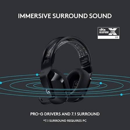 Logitech G733 Lightspeed Wireless Gaming Headset — 40mm Pro-G, DTS 7.1, Blue VO!CE, LIGHTSYNC RGB (981-000864)