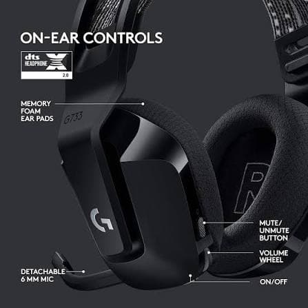 Logitech G733 Lightspeed Wireless Gaming Headset — 40mm Pro-G, DTS 7.1, Blue VO!CE, LIGHTSYNC RGB (981-000864)
