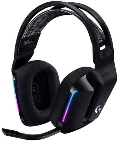 Logitech G733 Lightspeed Wireless Gaming Headset — 40mm Pro-G, DTS 7.1, Blue VO!CE, LIGHTSYNC RGB (981-000864)