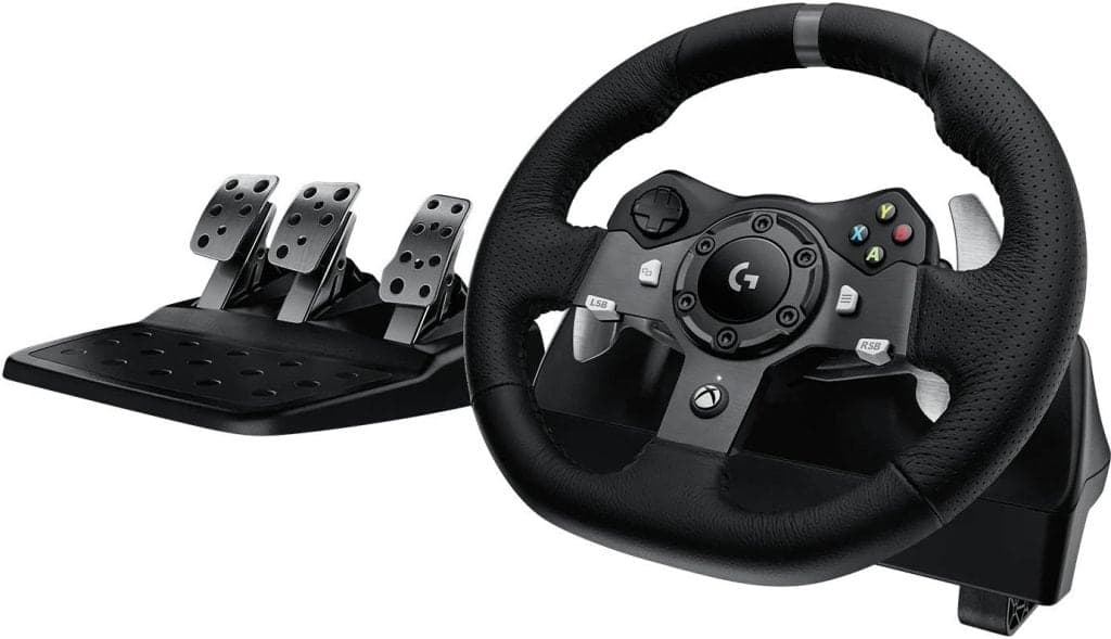 Logitech G923 TRUEFORCE Racing Wheel & Pedals — Force Feedback, Dual-clutch, Leather Wheel (941-000150)