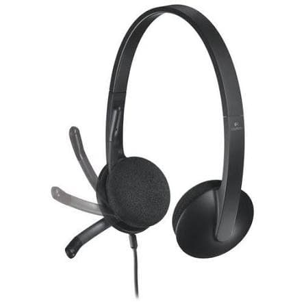 Logitech H340 USB Wired Stereo Headset — Noise-cancelling Mic, In-line Controls (981-000475)