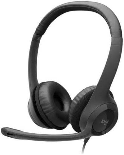 Logitech H390 USB Wired Headset — Noise-cancelling Mic, In-line Controls, Padded (981-000406)