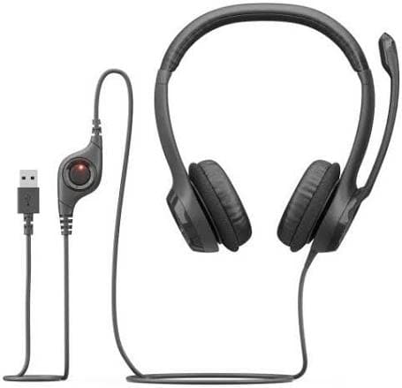 Logitech H390 USB Wired Headset — Noise-cancelling Mic, In-line Controls, Padded (981-000406)