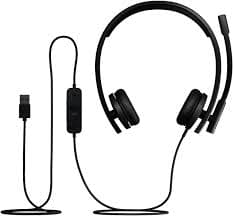 Logitech H570e USB Business Headset (Microsoft Teams) — Noise-cancelling Mic, Mute LED (981-001430)