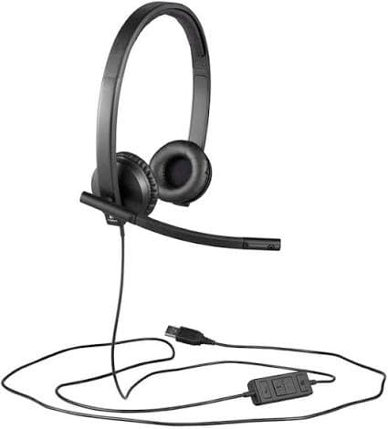 Logitech H570e USB Business Headset — Noise-cancelling Mic, In-line Controls, Mute LED (981-000575)