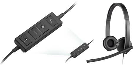 Logitech H570e USB Business Headset — Noise-cancelling Mic, In-line Controls, Mute LED (981-000575)