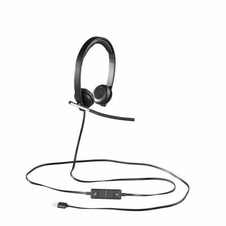 Logitech H650e USB Business Headset — Stereo, Noise-cancelling Mic, In-line Controls, Mute LED (981-000519)