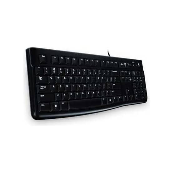Logitech K120 Wired Keyboard — USB, Full-size, Spill-resistant, Quiet (920-002495)