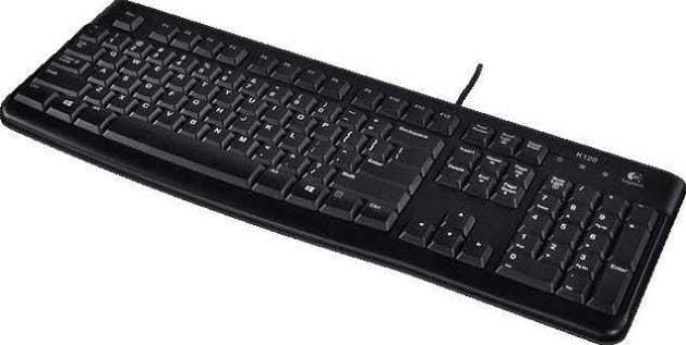 Logitech K120 Wired Keyboard — USB, Full-size, Spill-resistant, Quiet (920-002495)
