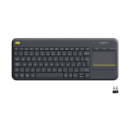 Logitech K400 Plus Wireless Touch Keyboard — 2.4GHz, Large 3.5" Touchpad, Media Keys, 10m Range (920-007145)