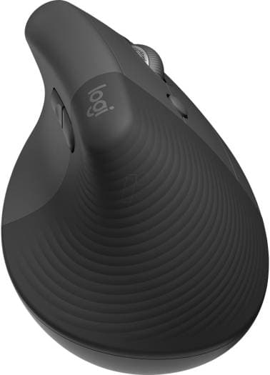 Logitech Lift Vertical Ergonomic Mouse — 57° Angle, Bluetooth/Bolt, 4000 DPI, Quiet, Graphite (910-006473)