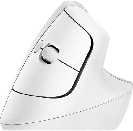 Logitech Lift Vertical Ergonomic Mouse — 57° Angle, Bluetooth/Bolt, 4000 DPI, Quiet, Off-White (910-006475)