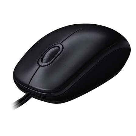 Logitech M100 Wired Mouse — 1000 DPI Optical, USB-A, Ambidextrous, Black (910-006652)