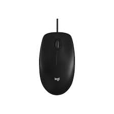 Logitech M100 Wired Mouse — 1000 DPI Optical, USB-A, Ambidextrous, Black (910-006652)