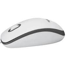 Logitech M100 Wired Mouse — 1000 DPI Optical, USB-A, Ambidextrous, White (910-006764)