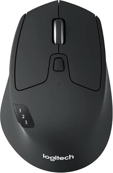 Logitech M720 Triathlon Multi-device Wireless Mouse — Bluetooth/Unifying, 8 Buttons, Hyper-fast Scroll (910-004791)