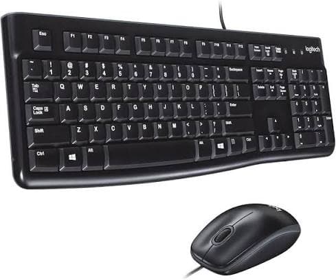 Logitech MK120 Wired Keyboard & Mouse Combo — USB, Full-size, Spill-resistant (Arabic) (920-002546)