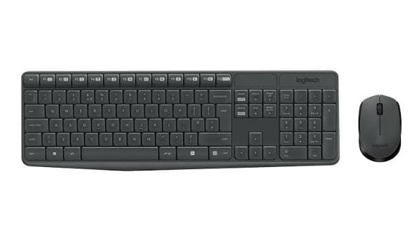 Logitech MK235 Wireless Keyboard & Mouse Combo — 2.4GHz, Spill-resistant, Grey (920-007931)