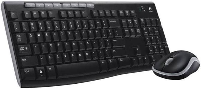 Logitech MK270 Wireless Keyboard & Mouse Combo — 2.4GHz, Full-size, 8 Shortcut Keys (EN/AR) (920-004519)