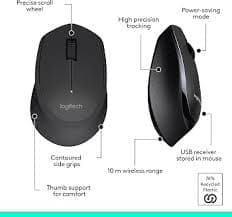 Logitech MK345 Wireless Keyboard & Mouse Combo — 2.4GHz, Palm Rest, Contoured Mouse (Arabic) (920-010068)