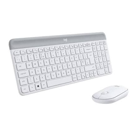 Logitech MK470 Slim Wireless Keyboard & Mouse Combo — 2.4GHz, Low-profile, Whisper-quiet, Off-White (920-009205)