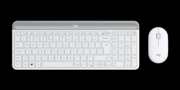 Logitech MK470 Slim Wireless Keyboard & Mouse Combo — 2.4GHz, Low-profile, Whisper-quiet, Off-White (920-009205)