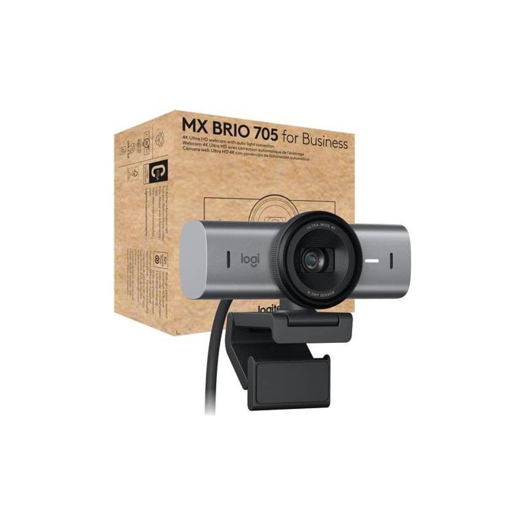Logitech MX Brio 705 for Business — 4K Ultra HD, Large Sensor, AI Auto-framing, Show Mode, USB-C (960-001530)