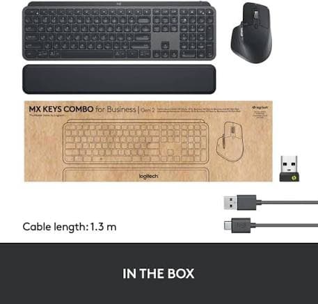 Logitech MX Keys Combo (Gen 2) — MX Keys S Backlit Keyboard + MX Master 3S Mouse, Bluetooth/Bolt, USB-C (920-010934)