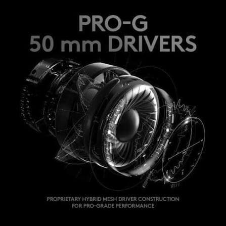 Logitech Pro X Wired Gaming Headset — 50mm Pro-G, DTS 7.1, Blue VO!CE, USB DAC (981-000818)