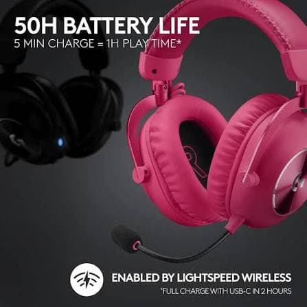 Logitech Pro X Wired Gaming Headset — 50mm Pro-G, DTS 7.1, Blue VO!CE, USB DAC (981-000818)
